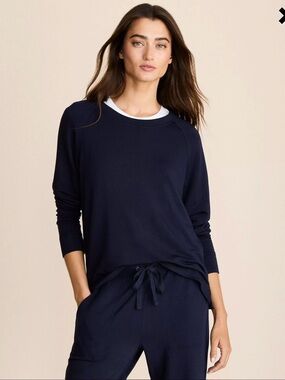 Lou & Grey Navy Crewneck Long Sleeve Top